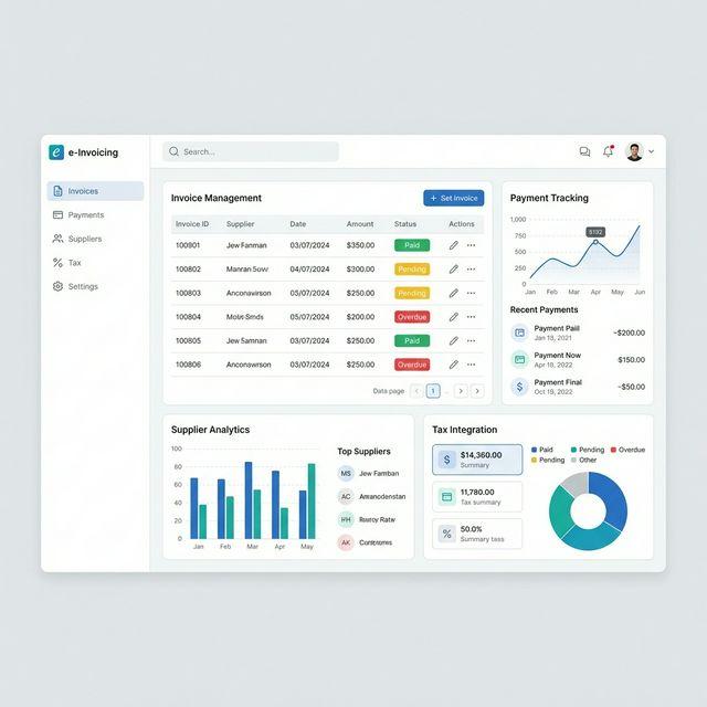 e-Invoice Dashboard mockup